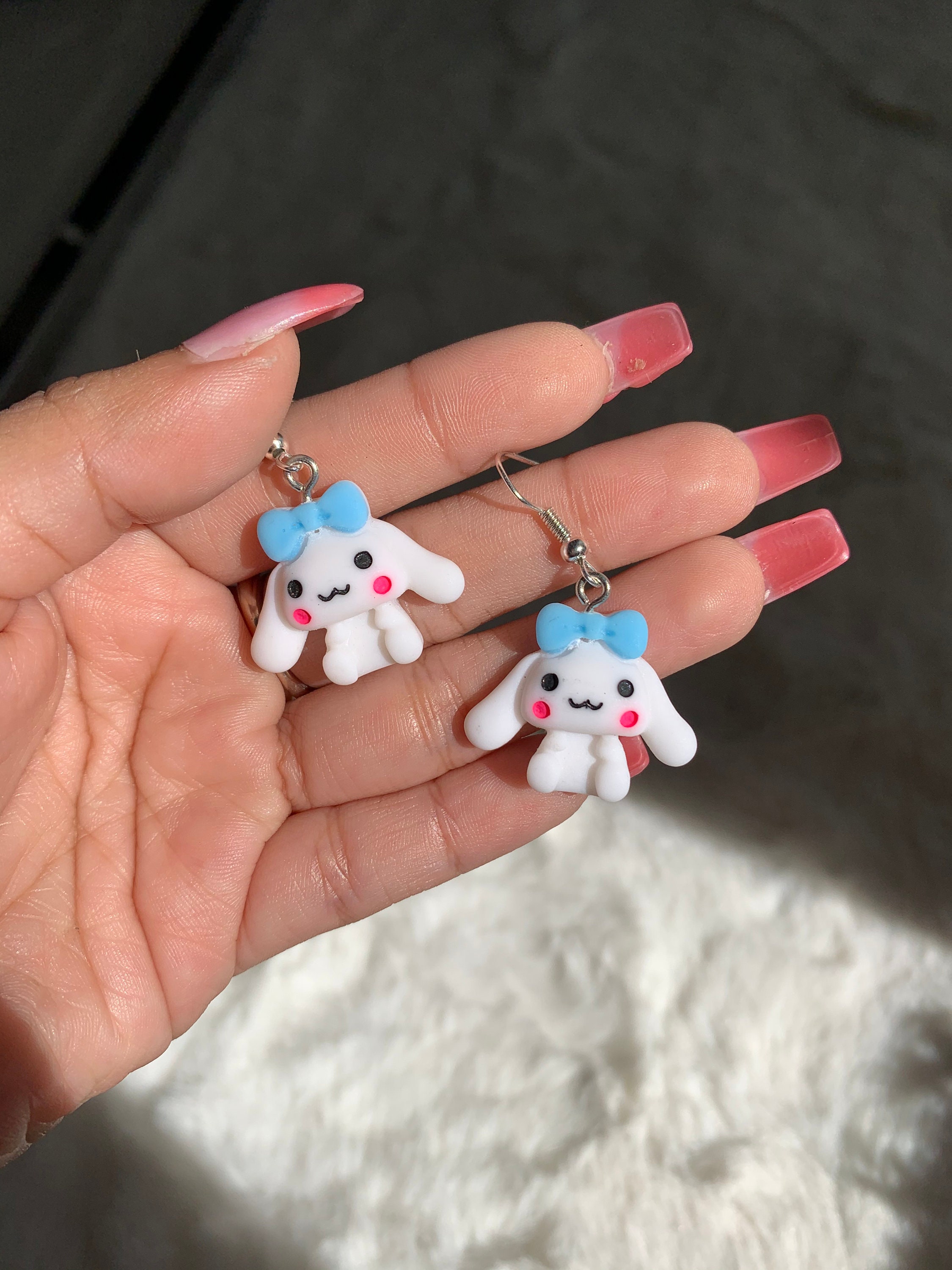 Cinnamon roll bow earrings Etsy