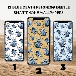 12 Blue Death Feigning Beetle Smartphone Wallpapers - Phone background/Phone wallpaper/Bundle/Digital download file/Instant download