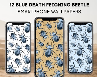 Fondo de pantalla de Escarabajo Azul Fingiendo Muerte – Pantalla de bloqueo de smartphone (Descarga digital)