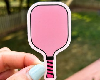 Pegatina Pickleball Paddle (Rosa), 1.66x3 in - Pegatina Hydro Flask/Calcomanía para computadora portátil/Impermeable/Resistente a la intemperie/Etiqueta engomada del coche