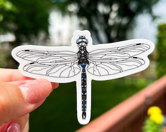Adhesivo de libélula, 3,25 x 2,18 pulg., Adhesivo para petaca hidráulica, Vinilo, Adhesivo para portátil, Adhesivo impermeable, Adhesivo resistente a la intemperie, Adhesivo para coche