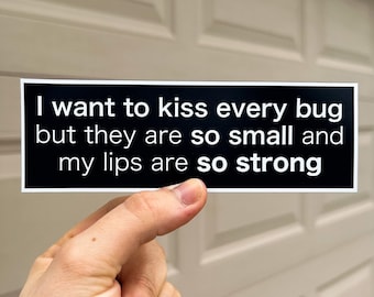 Imán «Quiero besar a todos los bichos», 15,2 x 5 cm - Imán para coche/nevera/Imán divertido/Accesorios para coche