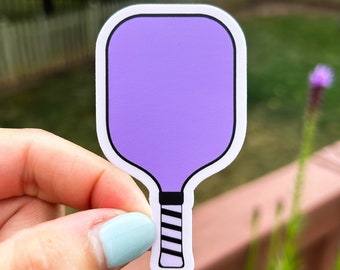 Pegatina Pickleball Paddle (Púrpura), 1.66x3 in - Pegatina Hydro Flask/Calcomanía para computadora portátil/Impermeable/Resistente a la intemperie/Etiqueta engomada del coche