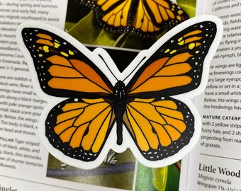 Adhesivo de mariposa monarca, calcomanía de vinilo impermeable