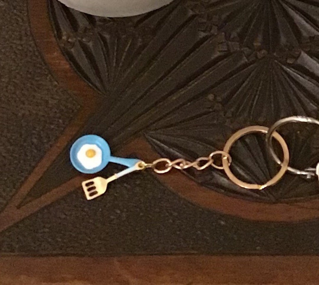 Frying Pan Keychain Etsy