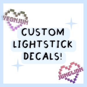 Calcomanía de lightstick de corazón de píxeles personalizada de Kpop