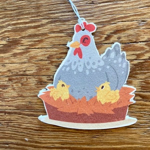 Silka the Sitting Hen ~ Die-Cut Paper Air Freshener