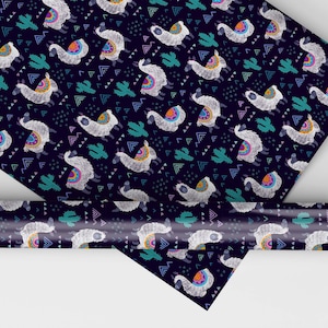 Colorful Llamas Gift Wrap