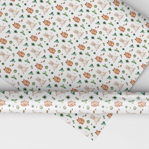 Baby Llama and Armadillo Gift Wrap