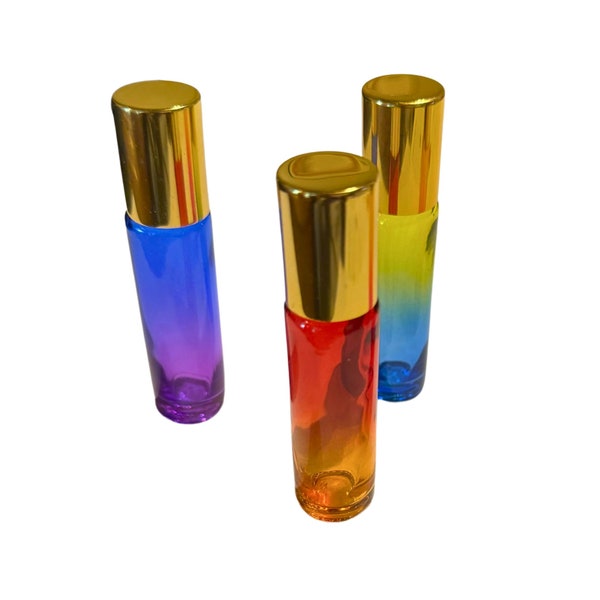 Scent Refill- 10 ml - Gradient-Color Glass Bottle w/Roller Ball - Air Freshener Scent Refill