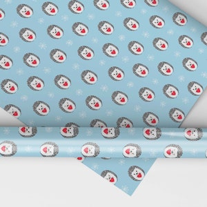 Hedgehog and Hearts Gift Wrap