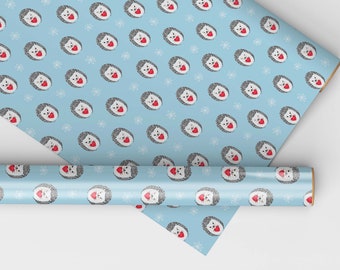 Hedgehog and Hearts Gift Wrap