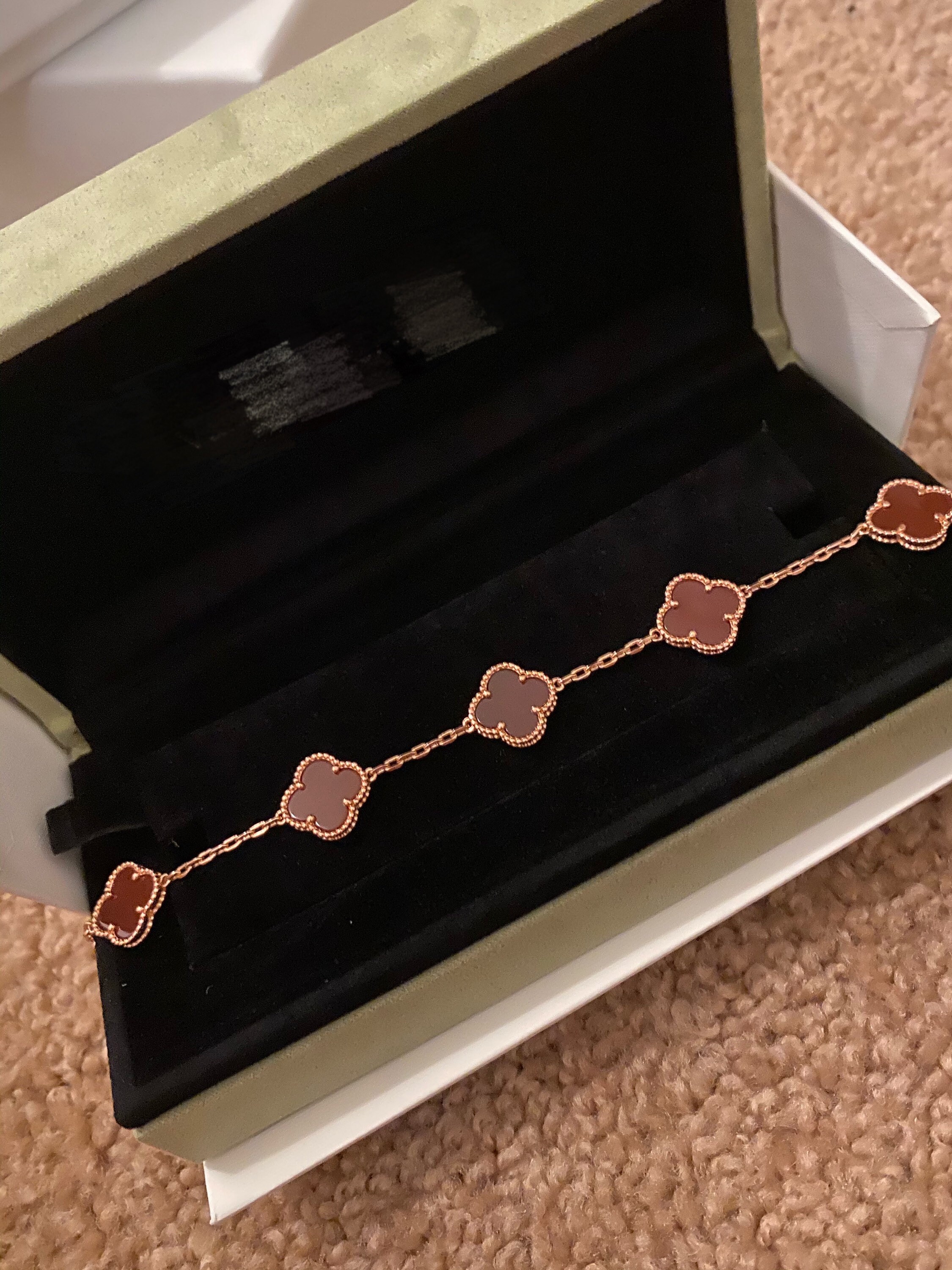 Van Cleef Inspired Bracelet 18k yellow gold plated with Dimond Etsy