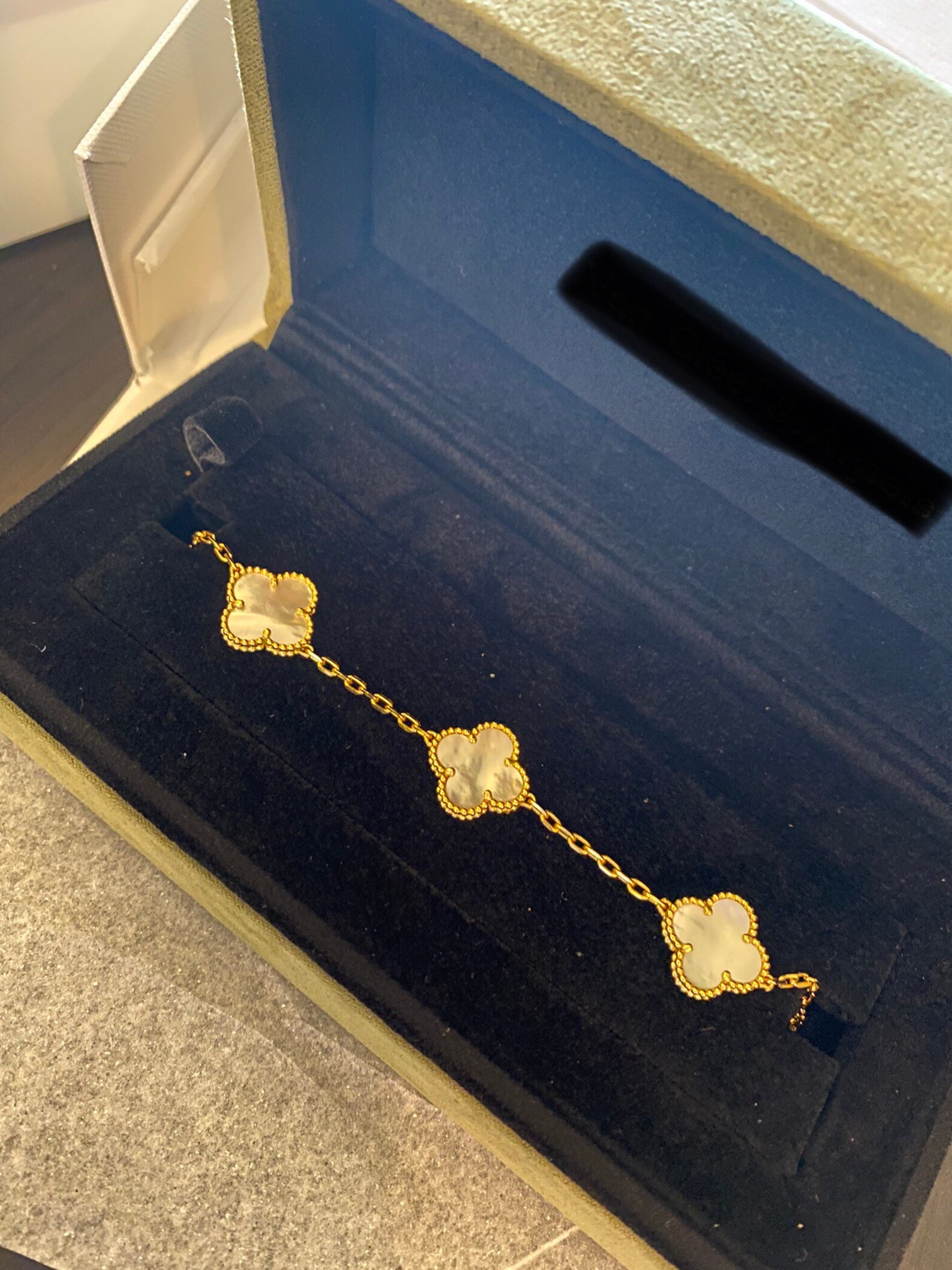 Van Cleef Inspired Bracelet 18k yellow gold plated with Dimond Etsy