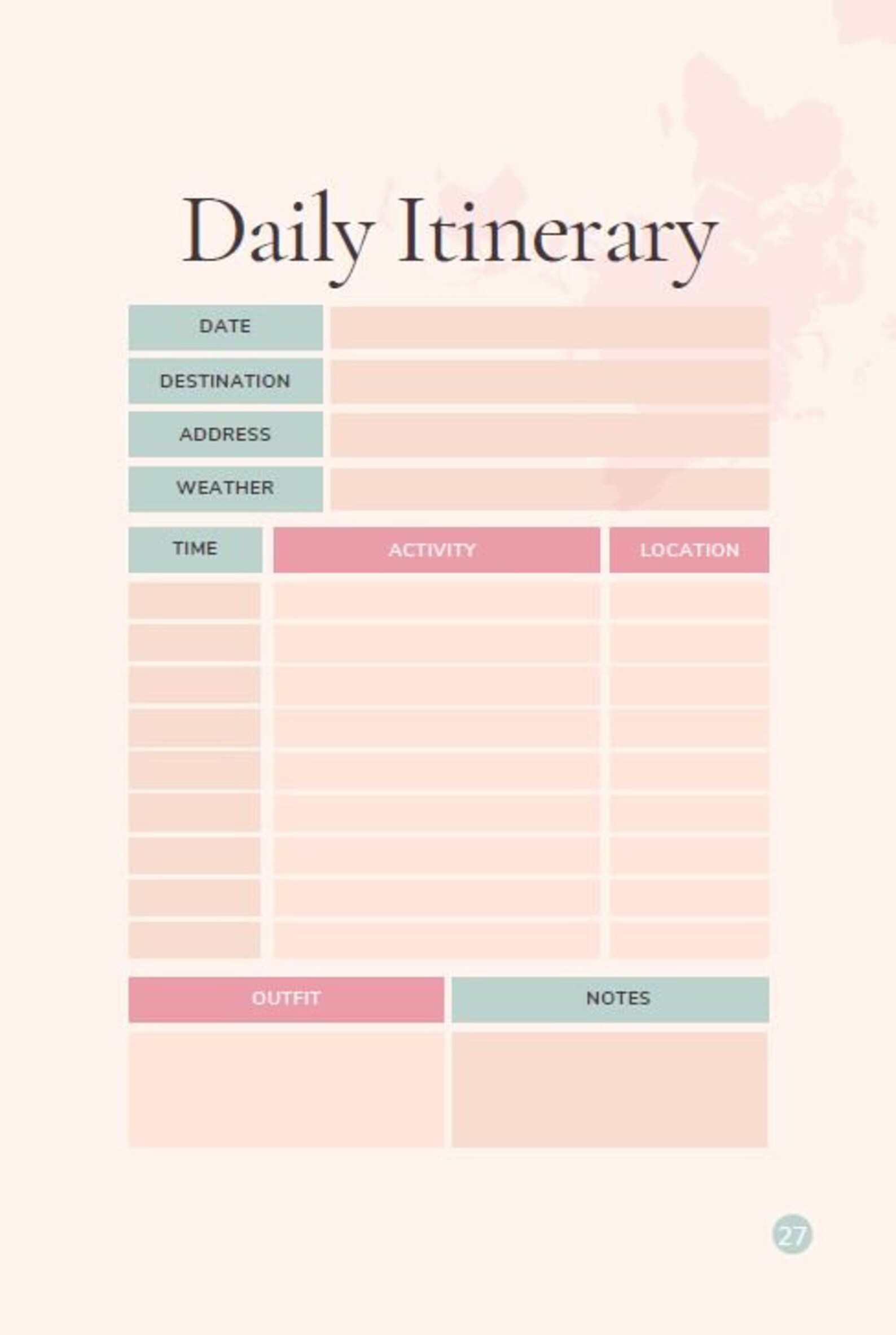 The Ultimate Two Week Travel Planner | Etsy