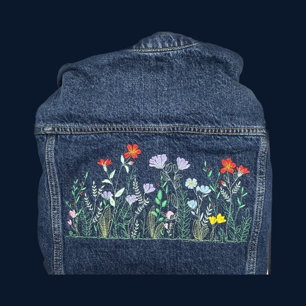 Embroidered Wildflower Jean Jacket