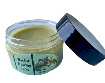 Herbal Healing Salve, new BPA free plastic container 2 oz.  This wonderful herbal blend is great for travel convenience, and on the go.