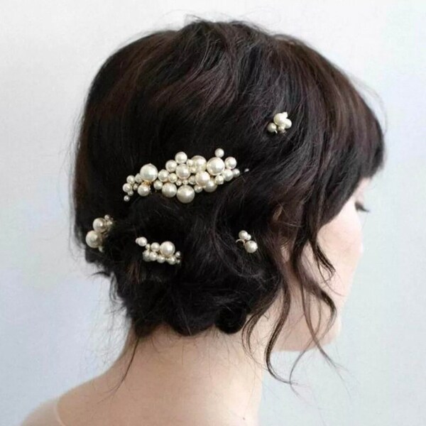 Pièce de cheveux mariage perles,peigne à cheveux perles, bijoux de cheveux fiançailles perles, perles accessoires de cheveux mariée, cadeau