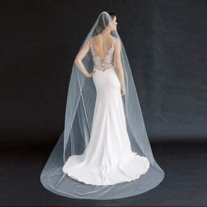 Simple Comb Bridal Veil, Simple Royal Veil, Simple Long Cathedral Veil, Simple Ivory Wedding Veil, Simple Veil