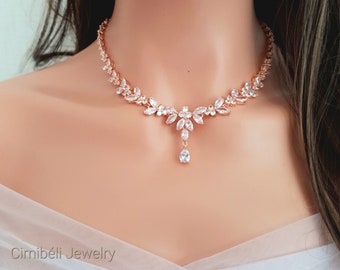 Collier de mariage, Collier de mariée cristal romantique,Collier soirée femmes, cadeau anniversaire,cadeau demoiselle d'honneur,cadeau femme