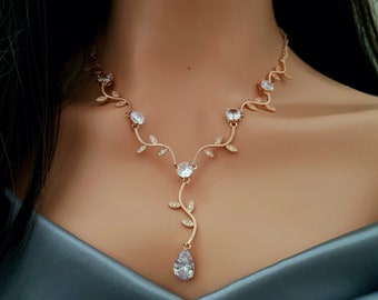 Collar de novia de vid, conjunto de novia, conjunto de novia swarovski