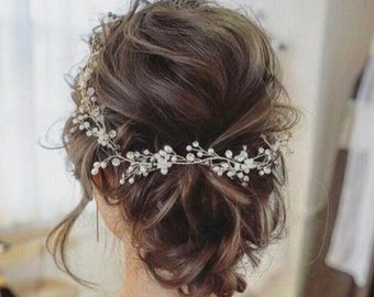 Tralcio per capelli da sposa, tralcio per capelli, fascia da sposa, gioielli per capelli da sposa, pezzo per capelli da sposa, accessori da sposa