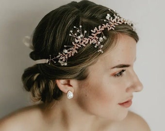 Hochzeits-Haarschmuck, Braut-Haar-Stirnband, Hochzeits-Haar-Accessoire, Hochzeits-Tiara, Stirnband mit Hochzeitsband