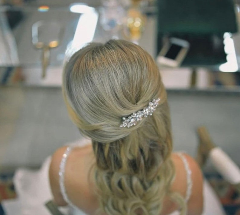 Peigne à cheveux mariée, Accessoire cheveux, Bijoux cheveux, Peigne mariage, Peigne coiffure, Peigne cristal swarovski zdjęcie 4