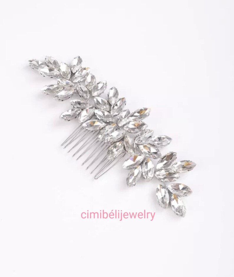 Peigne à cheveux mariée, Accessoire cheveux, Bijoux cheveux, Peigne mariage, Peigne coiffure, Peigne cristal swarovski zdjęcie 2