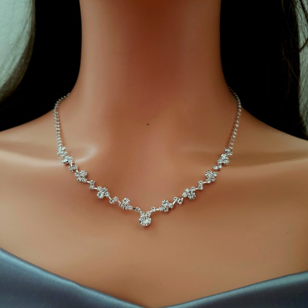 Simulierte Diamant-Hochzeitsschmucksets, Brautschmuckset, Hochzeitsschmuckset, Brautjungferngeschenk, schlichter Schmuck für sie