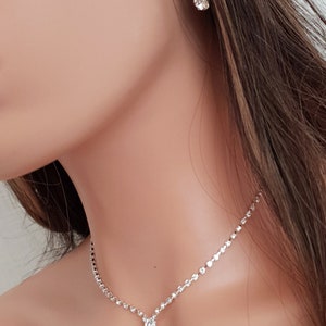 3 set ensembles collier de mariée diamant simulée CZ,Parure de bijoux mariage cristal, cadeau demoiselle d'honneur, cadeau pour elle,bijoux image 6