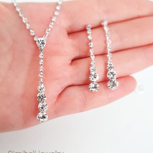 3 set ensembles collier de mariée diamant simulée CZ,Parure de bijoux mariage cristal, cadeau demoiselle d'honneur, cadeau pour elle,bijoux image 5