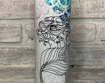 Blue, mermaid, scale, faux glitter, 20 oz tumbler, Sublimation, sublimation Tumbler
