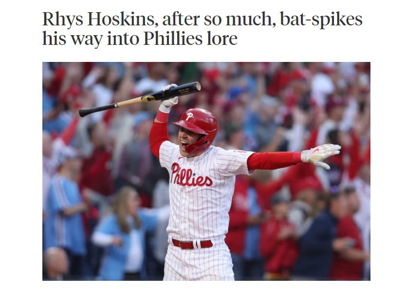 Rhys Hoskins Philadelphia Phillies Red October Bat Spike
