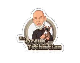 De occulte technicus gestanste stickers