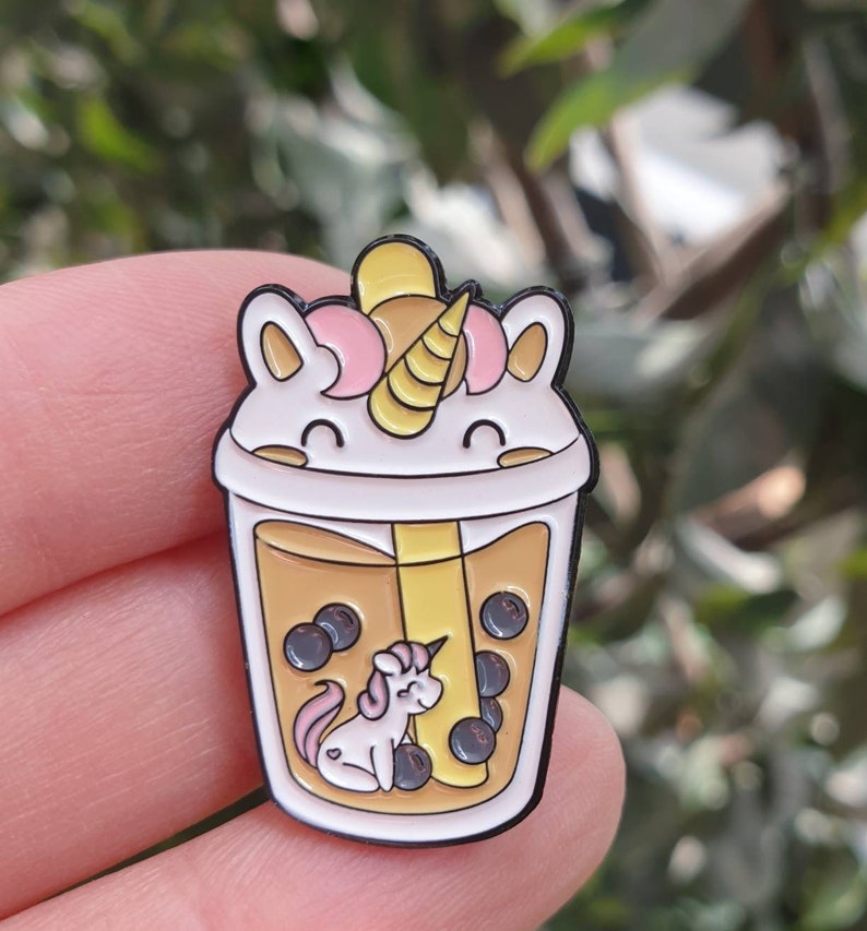 Bubble Tea Enamel Pin Boba Milk Tea Cat Lover Tea Lover Etsy
