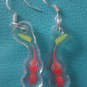 Pikmins, Pikmin Earrings, Blue Pikmin, teacher gifts, fandom gifts, gifts for librarians, Nintendo games, Pikmin, Red Pikmin, library