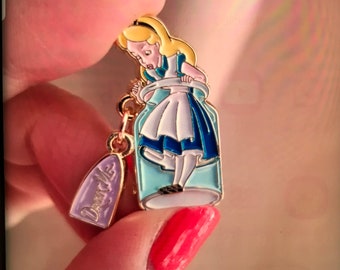 Drink Me Alice in Wonderland enamel pin, Drink Me bottle, gifts for librarians, book gifts, Readers, gifts for teachers, Disney enamel pins