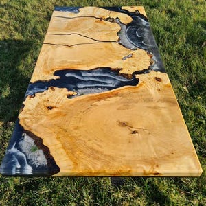 Epoxy Table, dining, center table top Live Edge Walnut Table ,black Epoxy Resin River Table, Natural Wood ,dining table ,epoxy resin table,