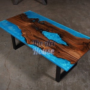 Custom Epoxy Resin Table, Epoxy Resin Dining Table, Epoxy River Table, Handmade Epoxy Table, Blue Epoxy Resin River Table, Epoxy Table Decor