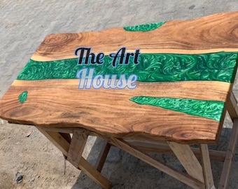 Epoxy River Table | Wood & Resin Tabletop | Custom Dining or Coffee Table | Rustic Handmade Furniture