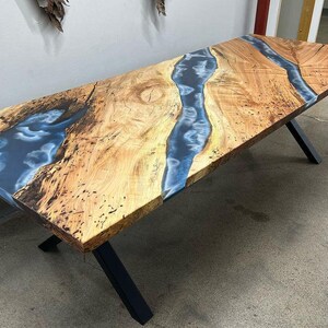 Epoxy Table, dining, center table top Live Edge Walnut Table ,ocean Epoxy Resin River Table, Natural Wood ,dining table ,epoxy resin table,