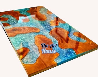 Epoxy Table, dining, center table top Live Edge Walnut Table ,blue  Epoxy Resin River Table, Natural Wood 24x48, 36x60 inch