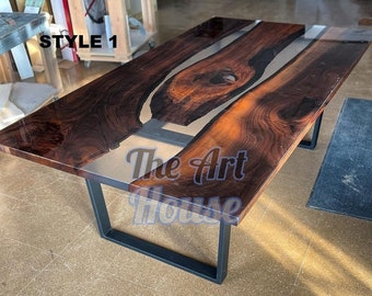 Epoxy Handmade Luxury dining, sofa Side center table top Walnut Table, Custom Order, Resin Epoxy Resin River Table, Natural Wood epoxy table