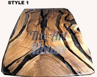 Epoxy Handmade Luxury dining, sofa Side center table top Walnut Table, Custom Order, Resin Epoxy Resin River Table, Natural Wood epoxy table