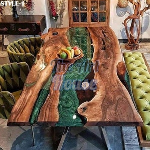 Epoxy Handmade Luxury dining, sofa Side center table top Walnut Table, Custom Order, Resin Epoxy Resin River Table, Natural Wood epoxy table