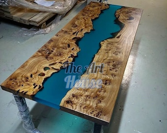 Epoxy River Table | Wood & Resin Tabletop | Custom Dining or Coffee Table | Rustic Handmade Furniture