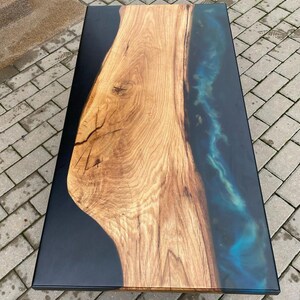 Epoxy Table, dining, center table top Live Edge Walnut Table ,Black Epoxy Resin River Table, Natural Wood ,dining table ,epoxy resin table,
