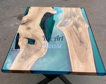Epoxy River Table | Wood & Resin Tabletop | Custom Dining or Coffee Table | Rustic Handmade Furniture