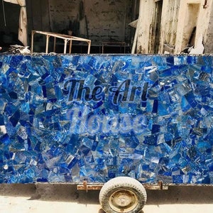 Lapis Lazuli Stones Ręcznie robiona płyta, blat stołu, jadalnia, śniadanie, stół, biuro, stolik kawowy. środek blatu stołu, wystrój wnętrz wystrój domu